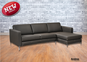 Andrea Leather Sofa Chaise